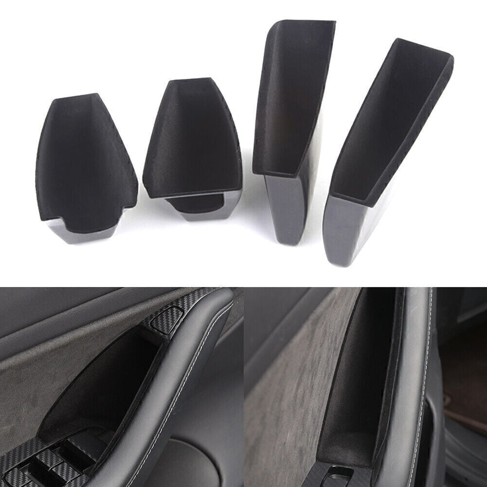 Side Door Storage Box Armrest Holder Front Rear Set Fit for Tesla Model 3 2017-2019