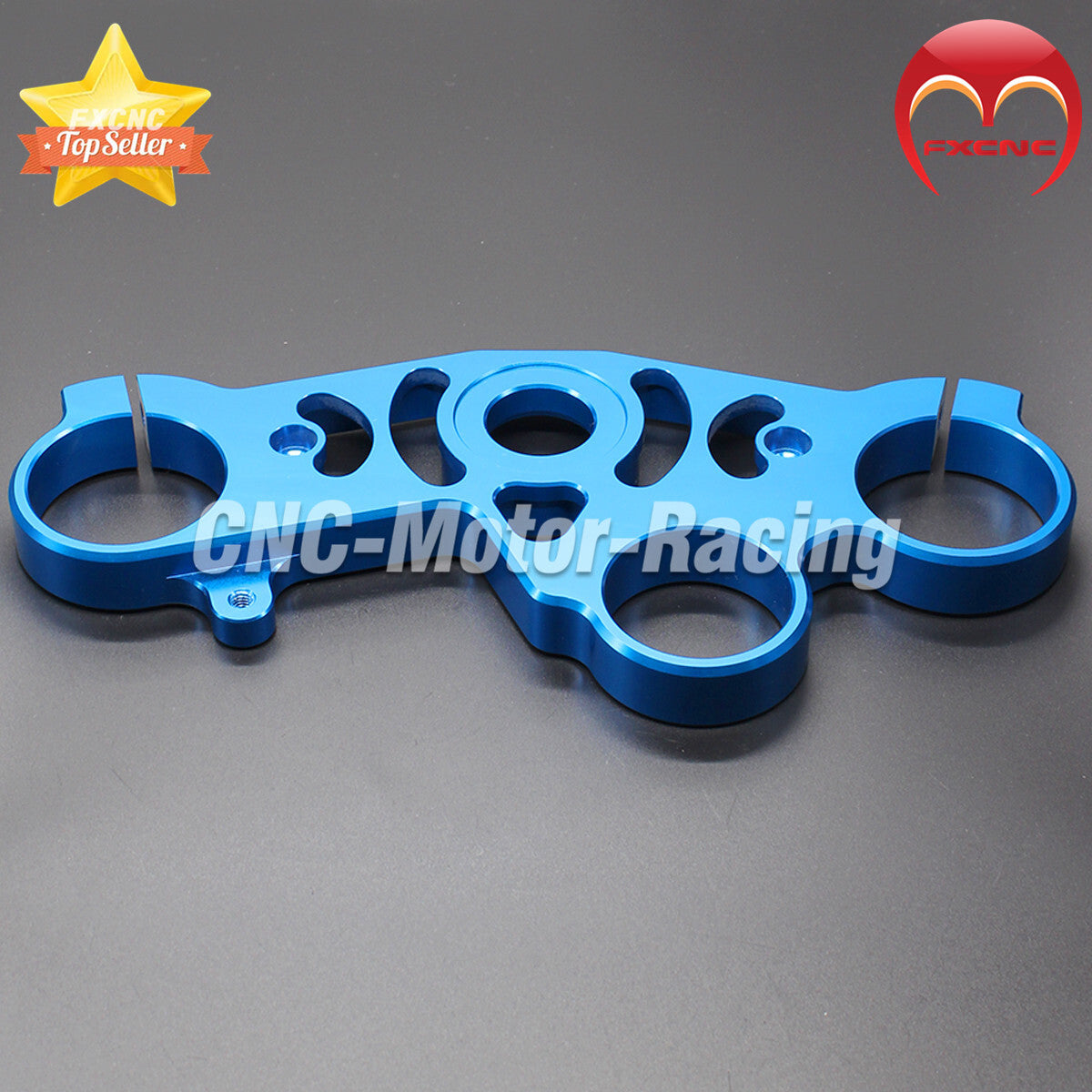 Suitable for Yamaha R1 2004, 2005, and 2006 models. Lowering Triple Tree front top clip, blue.