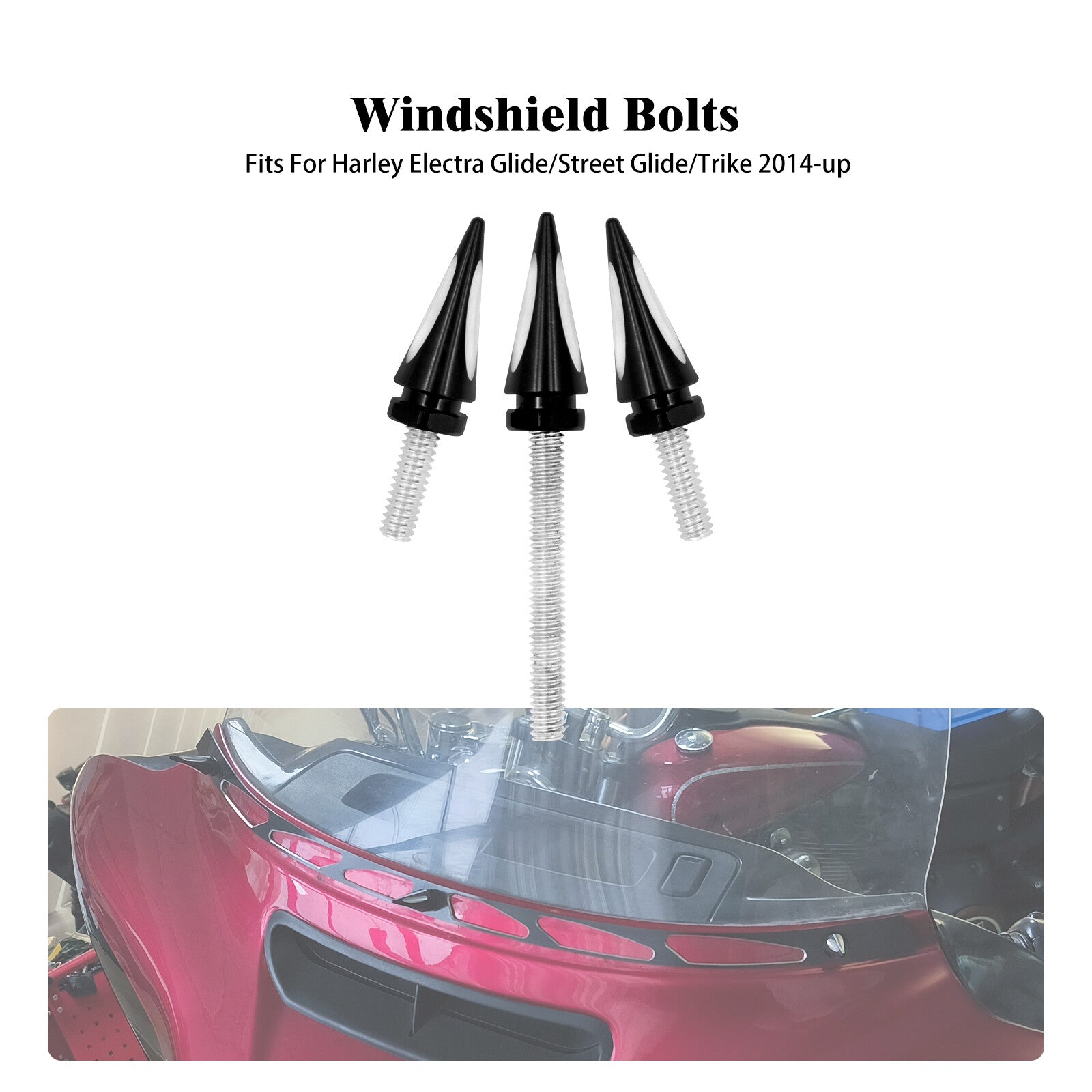 Impaler Spike Wind Screen Windshield Bolts for Harley Electra Street Glide 14-23
