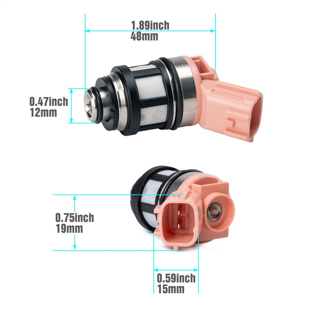 6Pcs Fuel Flow Injector 166001800 for Nissan 1999 2000-2004 Frontier Xterra 3.3L