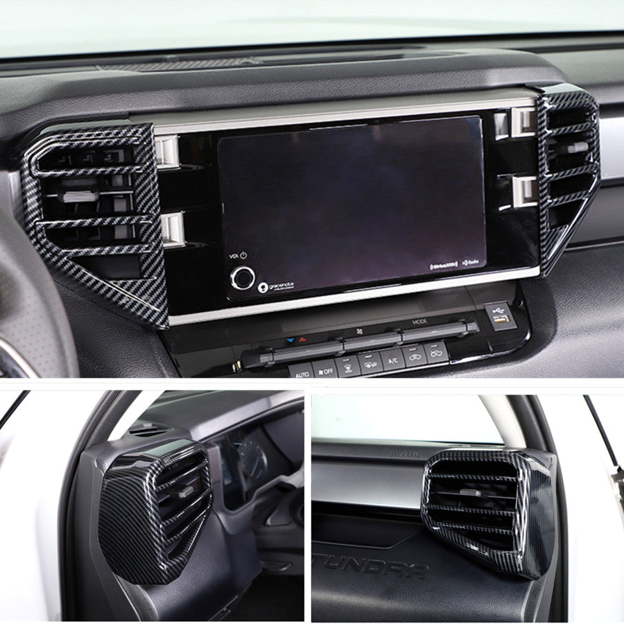 Suitable for Toyota Tundra 2022 2023 dashboard vent cover trim carbon fiber kit