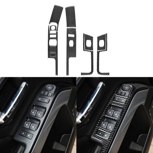 Carbon Fiber Window Lifting Control For Silverado for GMC for SIERRA 2014-2018 Type B