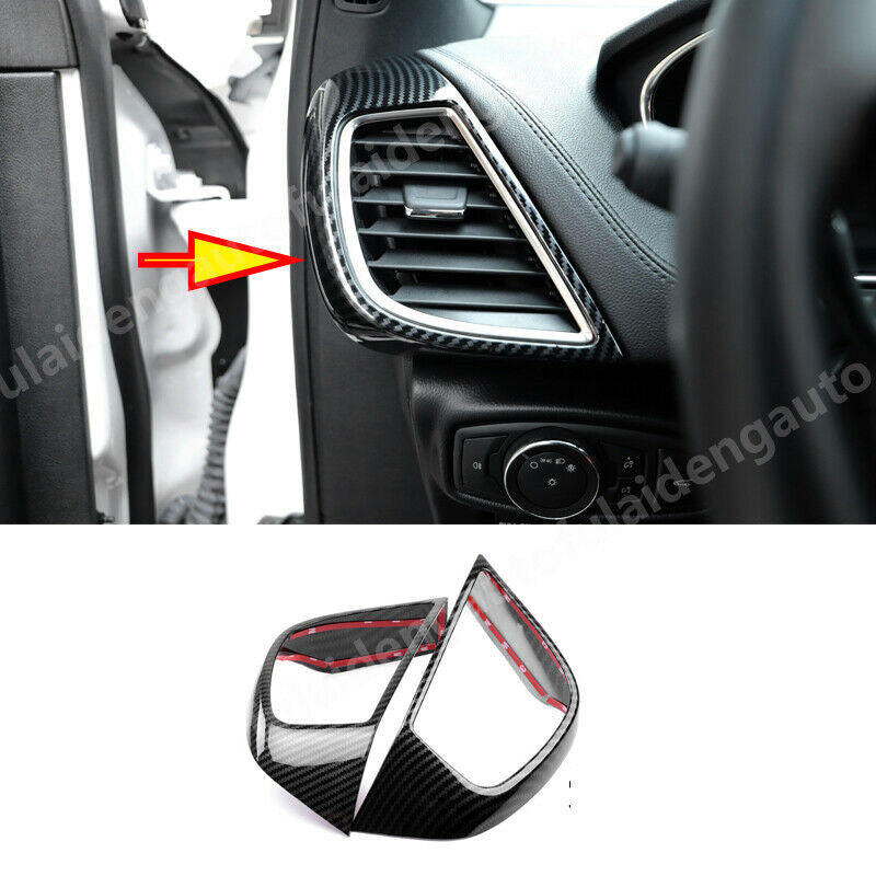 for Lincoln MKX 2016-2018 Carbon Fiber Interior Side Air Vent Outlet Cover Trim