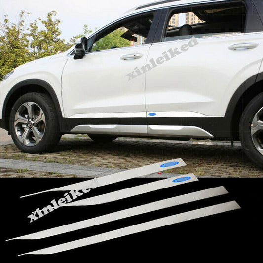 4P for Hyundai Santa Fe ix45 2019-2021 Silver Side Door Body Molding Cover Trim