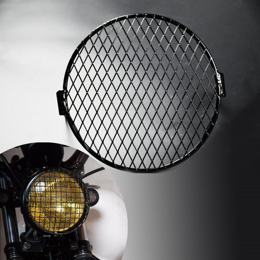6.3 Retro Motorcycle Grill Headlight Cover Guard Mount Fit for Harley Softail