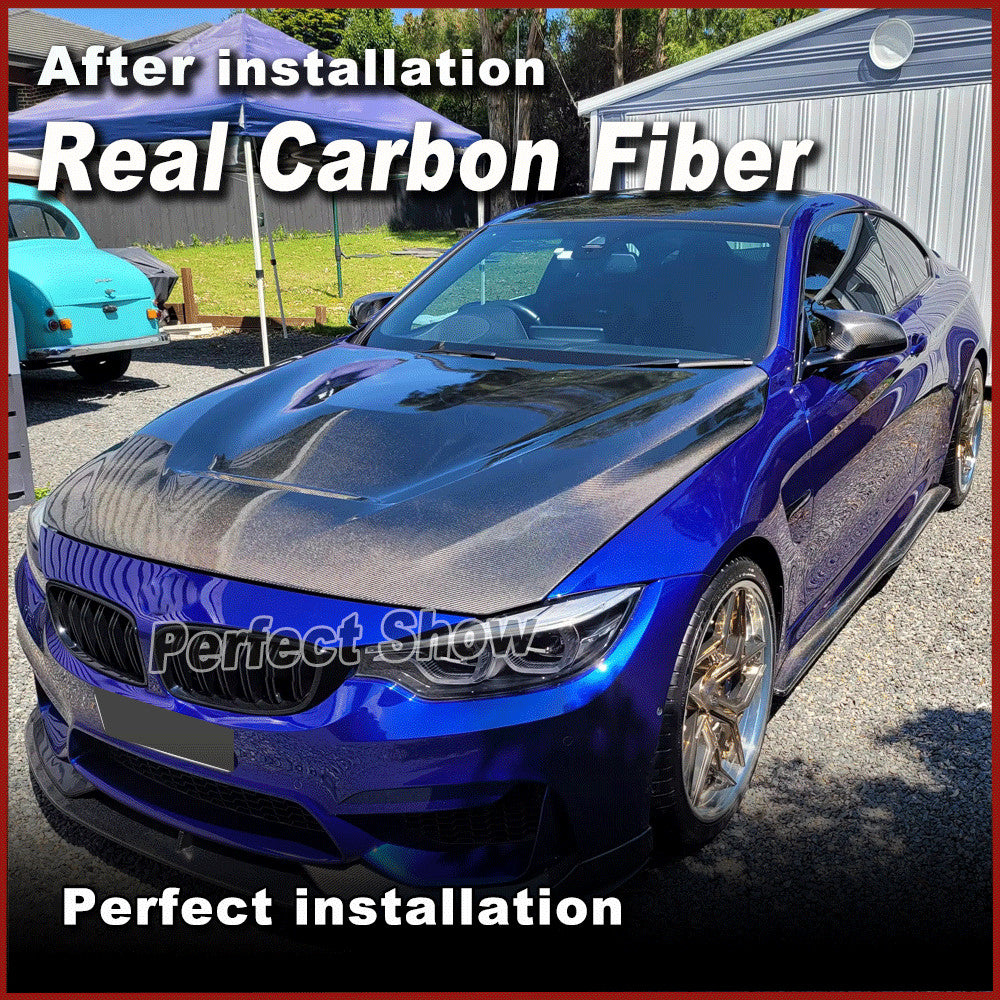 2xRHD Carbon Fiber Side Mirror Cover Caps Add-on for BMW F80 M3 F82 F83 M4 14-20