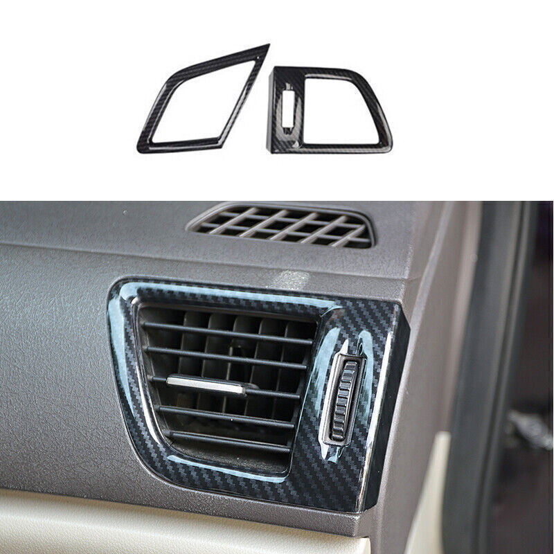 2PCS Carbon Fiber LR Air Outlet Vent Cover Trim for Honda for Civic 9th Gen 2012-15