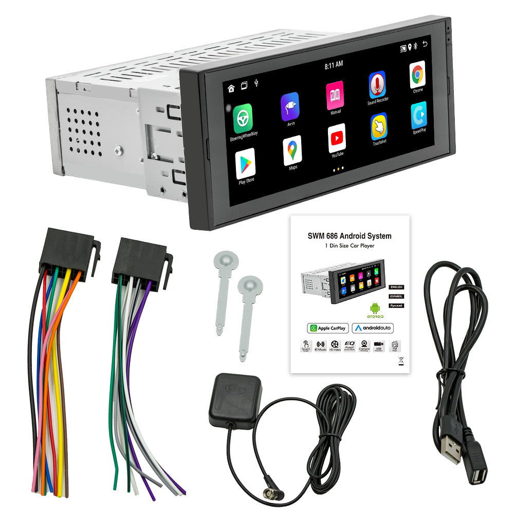 6.86in Car Stereo Radio Bluetooth GPS Navigation Wifi USB RDS Video MP5 Player