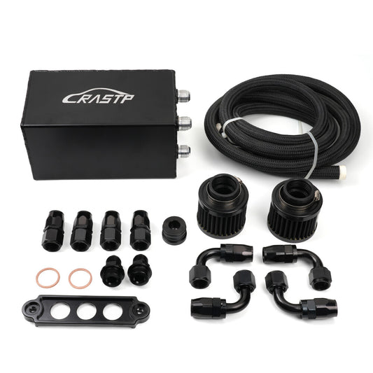 New Pro Series Oil Catch Can for Honda for Civic for Acura Integra 4 Port 10AN with Hose