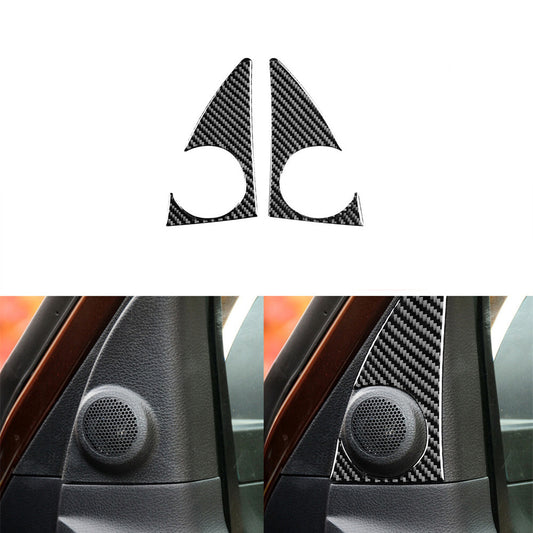 Carbon Fiber A Pillar Loudspeaker Panel Cover Trim for Toyota Tundra 2014-2018