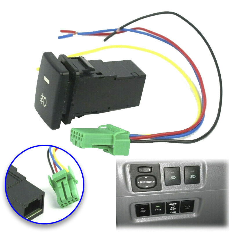 4-Pole 12V Push Button Switch with LED Background Indicator Lights for Toyota