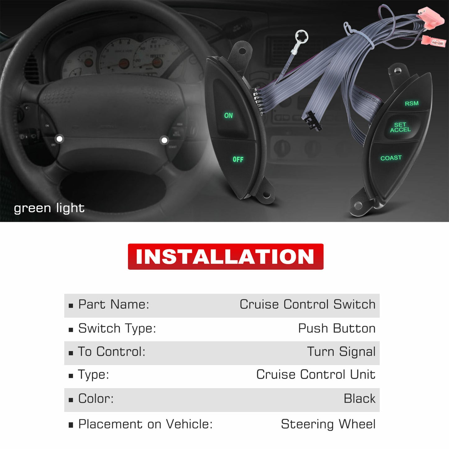 Steering wheel cruise control switch for Ford Explorer F-150 Ranger Mountaineer