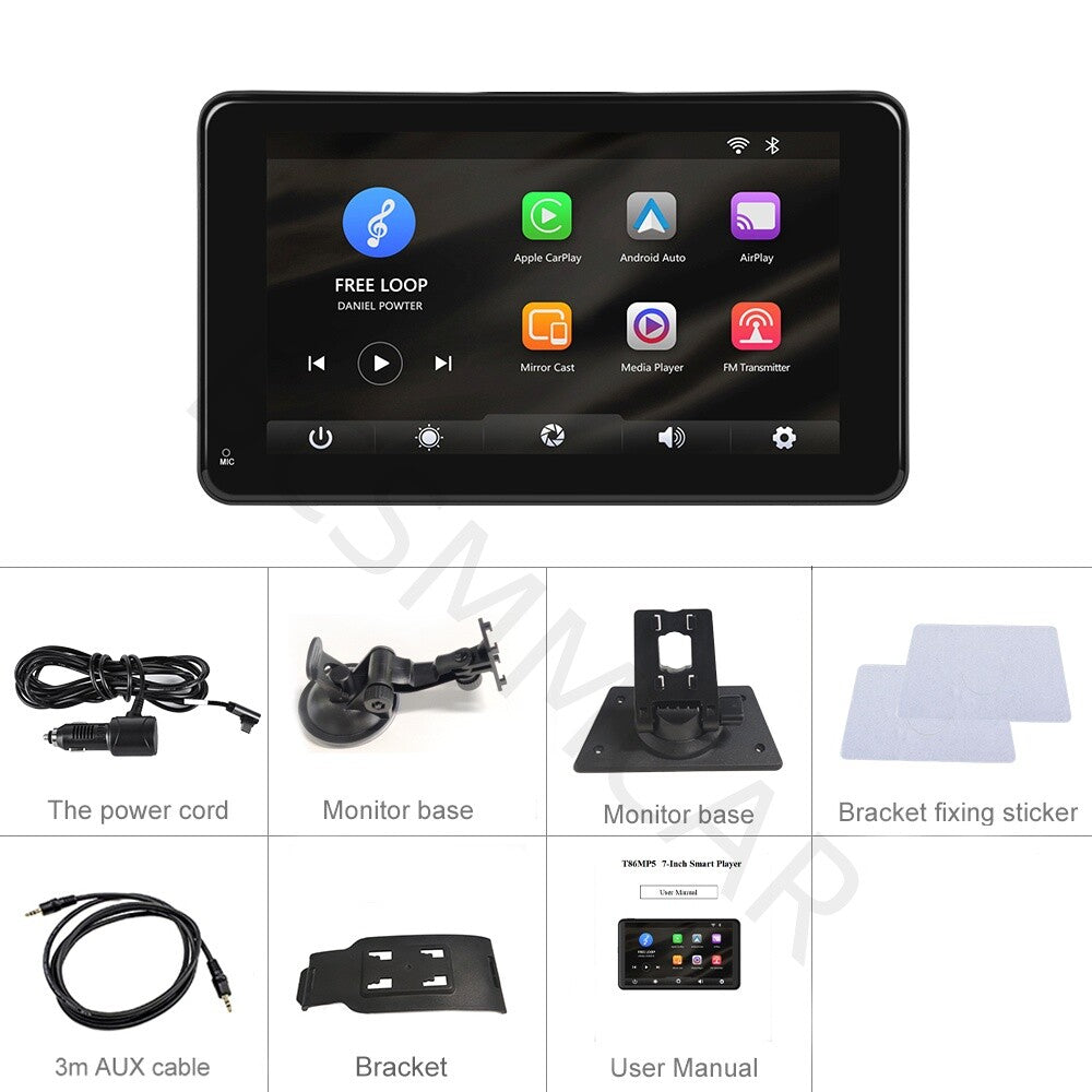 For Android Auto Apple CarPlay Touch Screen 7in Car Stereo Radio Bluetooth FM
