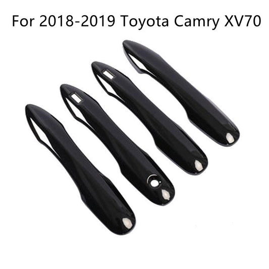 For 2018-2024 for Toyota for Camry Gloss Black Door Handle Cover Trim Overlay Cap 4pc