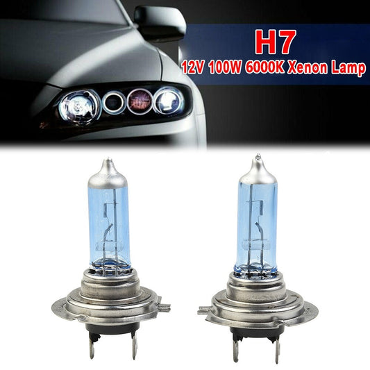 2-Piece H7 12V 100W LED Car Headlight Converter Globe Bulb, 8500K Beam, Super Bright