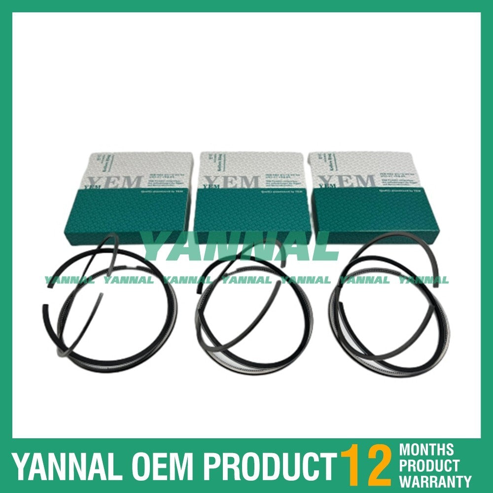 3 new D1463 Piston Ring Kit (STD) for Kubota Excavator Diesel Engines