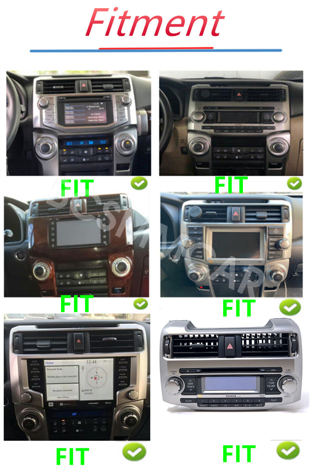 Car Stereo Radio GPS Touch Screen WiFi Player Fit for Toyota 4Runner 2010-2023