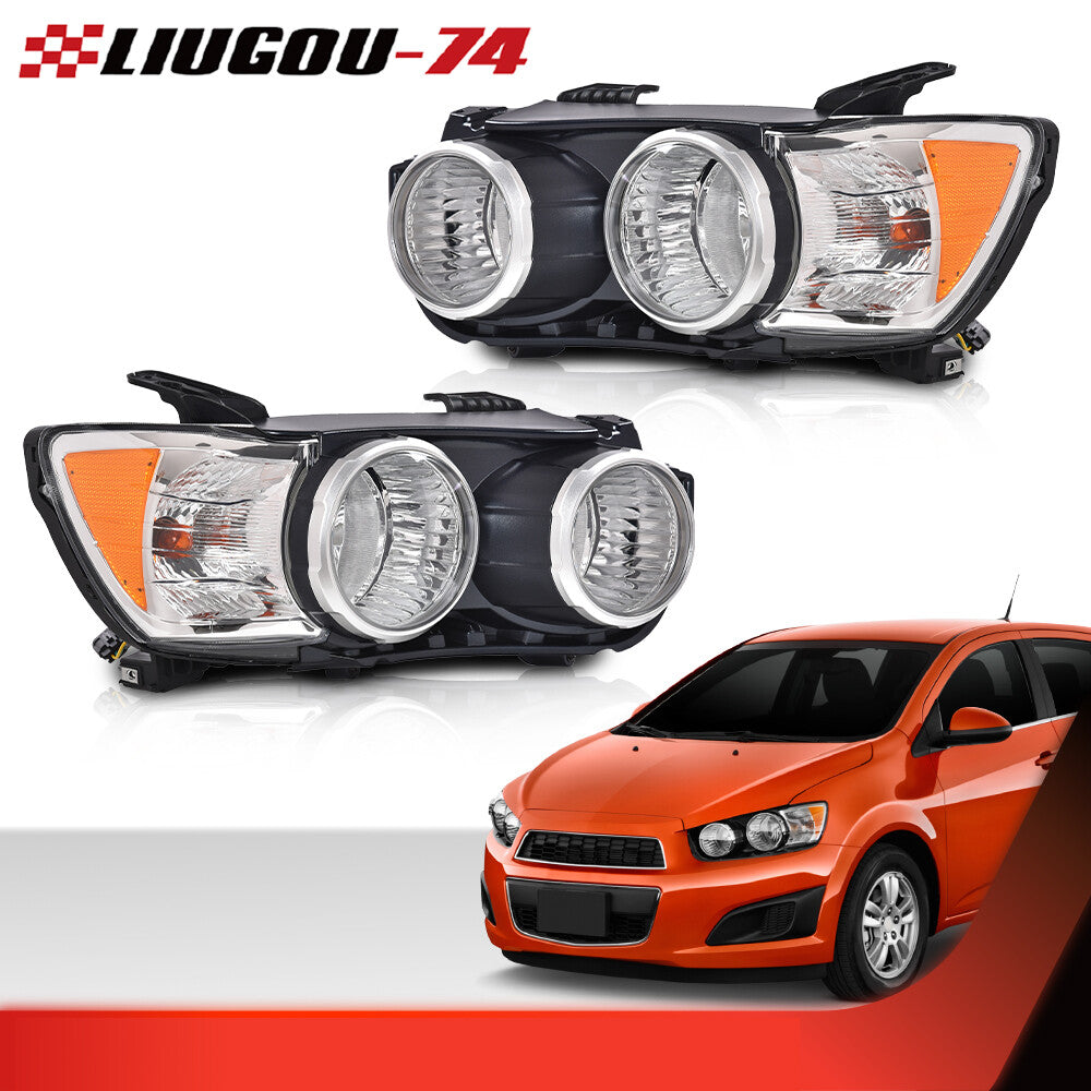 Suitable for 12-16cm for Chevrolet Sonic Headlights Chrome 2-piece set.