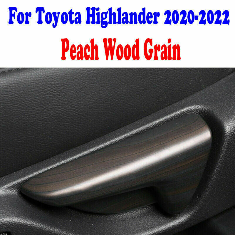 Wood Grain Rear for Seat Armrest Handle Cover Trim for Toyota Highlander 2020-2023