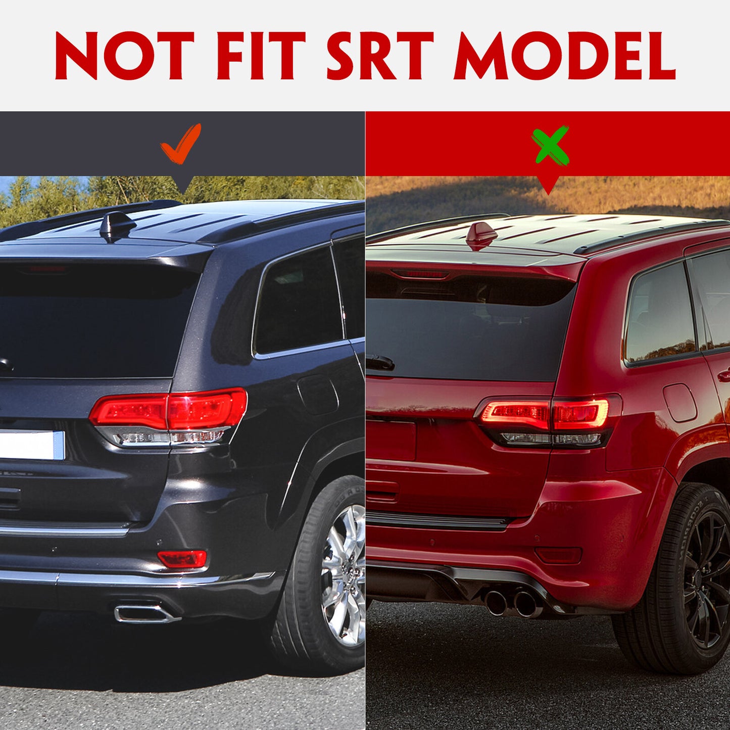 Applicable to for Jeep Grand Cherokee 2014-2018: Rear inner taillights, passenger side (RH)
