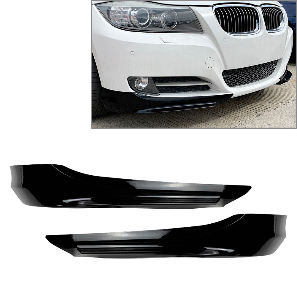 Carbon Black Front Bumper Lip Aprons for BMW 3 Series E90 4-Door Sedan 2009-2012