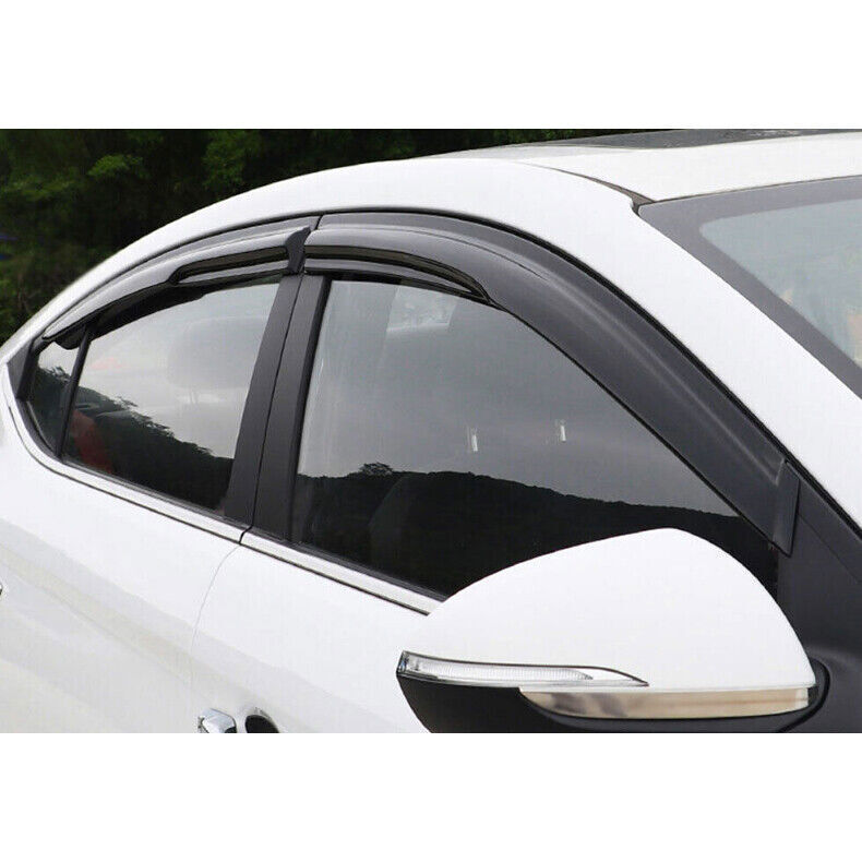 4x for Hyundai for Elantra 2017-20 Black Window Visor Vent Shade Sun Rain Guard Trim