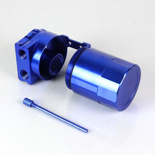Blue universal aluminum oil tank kit, reservoir congestion tank, breathing filter