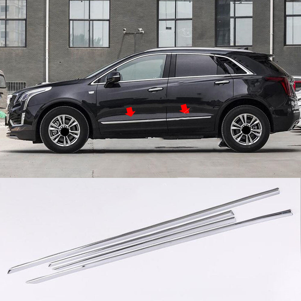 for Cadillac XT5 2017-2020 ABS Chrome Side Door Body Molding Cover Strip Trim 4P