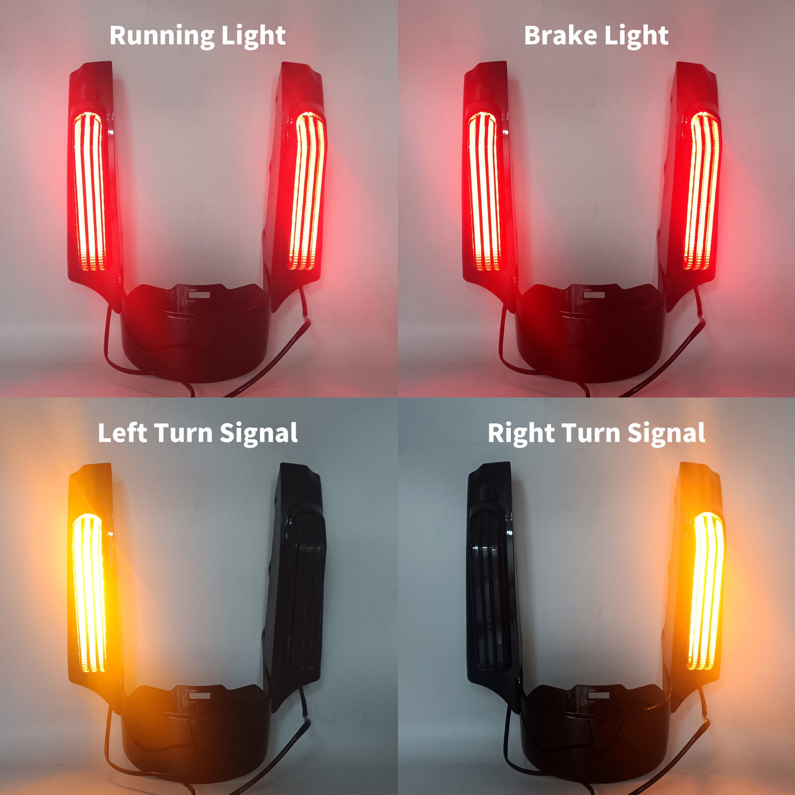 Rear Fender Fascia LED Light w/ Amber Lens for Harley Road Electra Glide 14-23