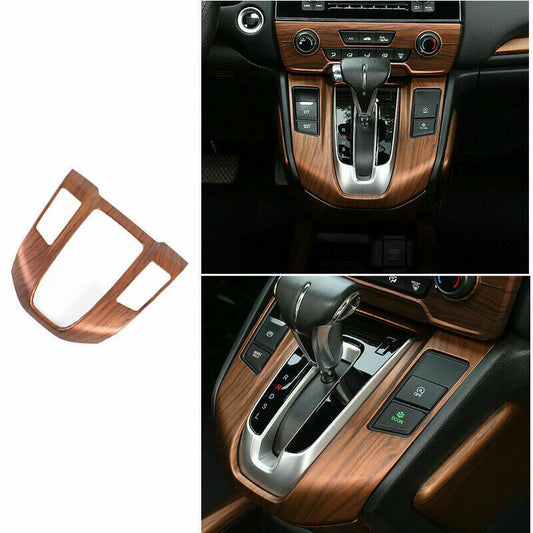 1X for Honda CR-V CRV 2017-2022 Central Console Gear Shift Cover Trim Wood Grain