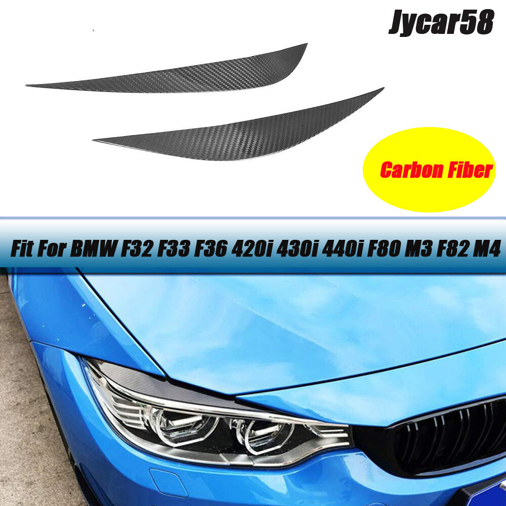 Carbon Fiber Headlight Eyebrow Eyelids for BMW F32 F33 F36 F80 M3 F82 F83 M4