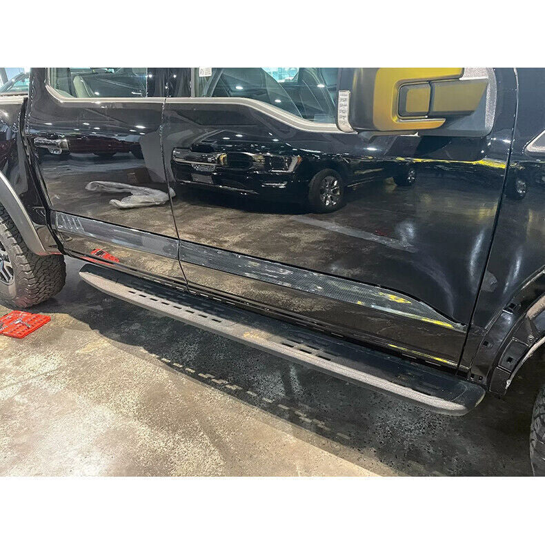 for Ford F150 2021-2023 Carbon Fiber Look Side Door Body Guard Strip Cover Trim