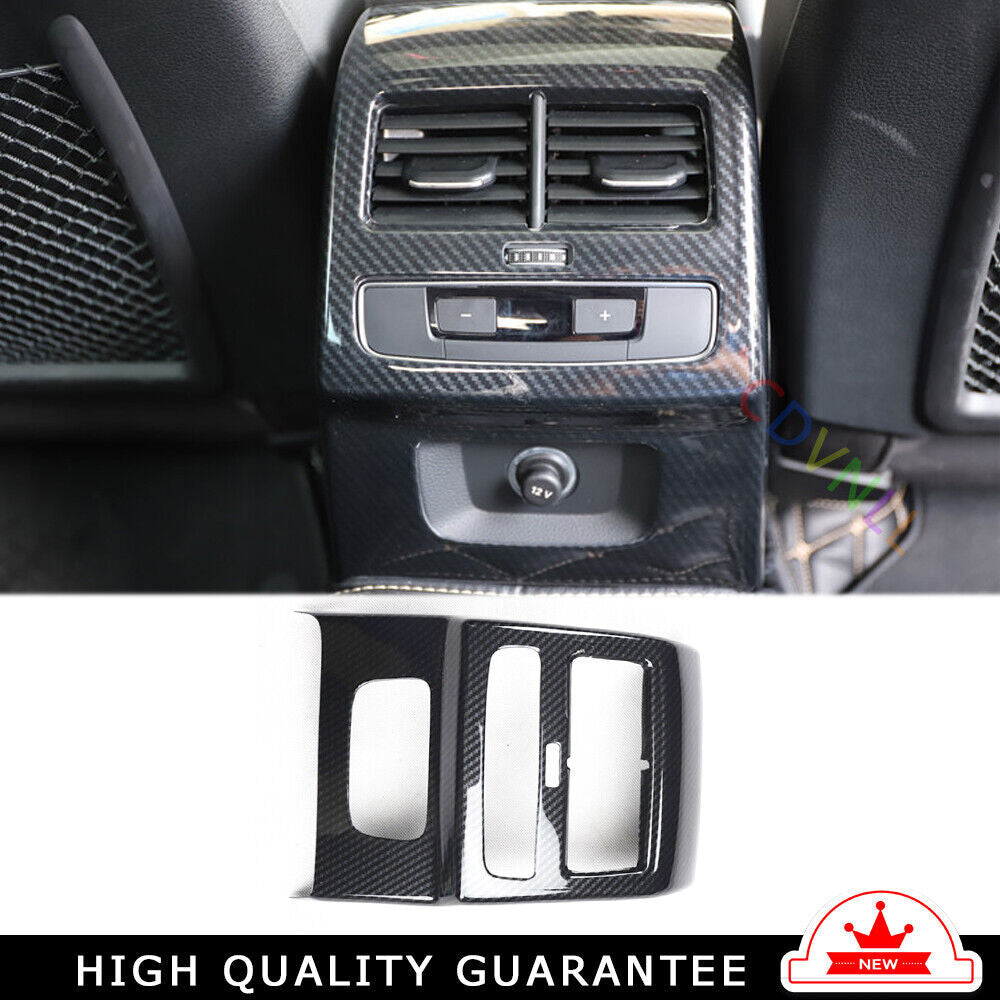 Car Inner Rear Air Outlet Vent Frame Trim Fit for Audi A5 2017-2019 Carbon Fiber