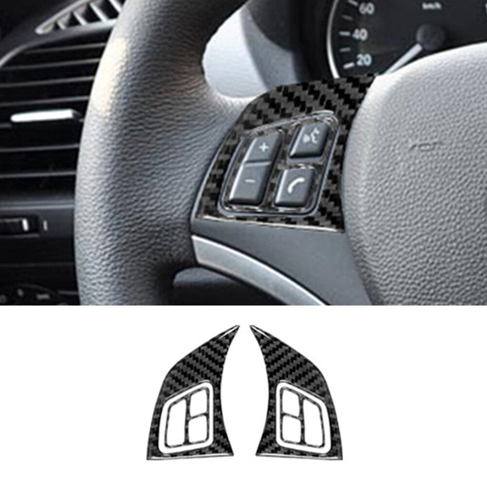 Carbon fiber steering wheel button trim for BMW 1 Series convertible E82/E88 2008-2013 type A