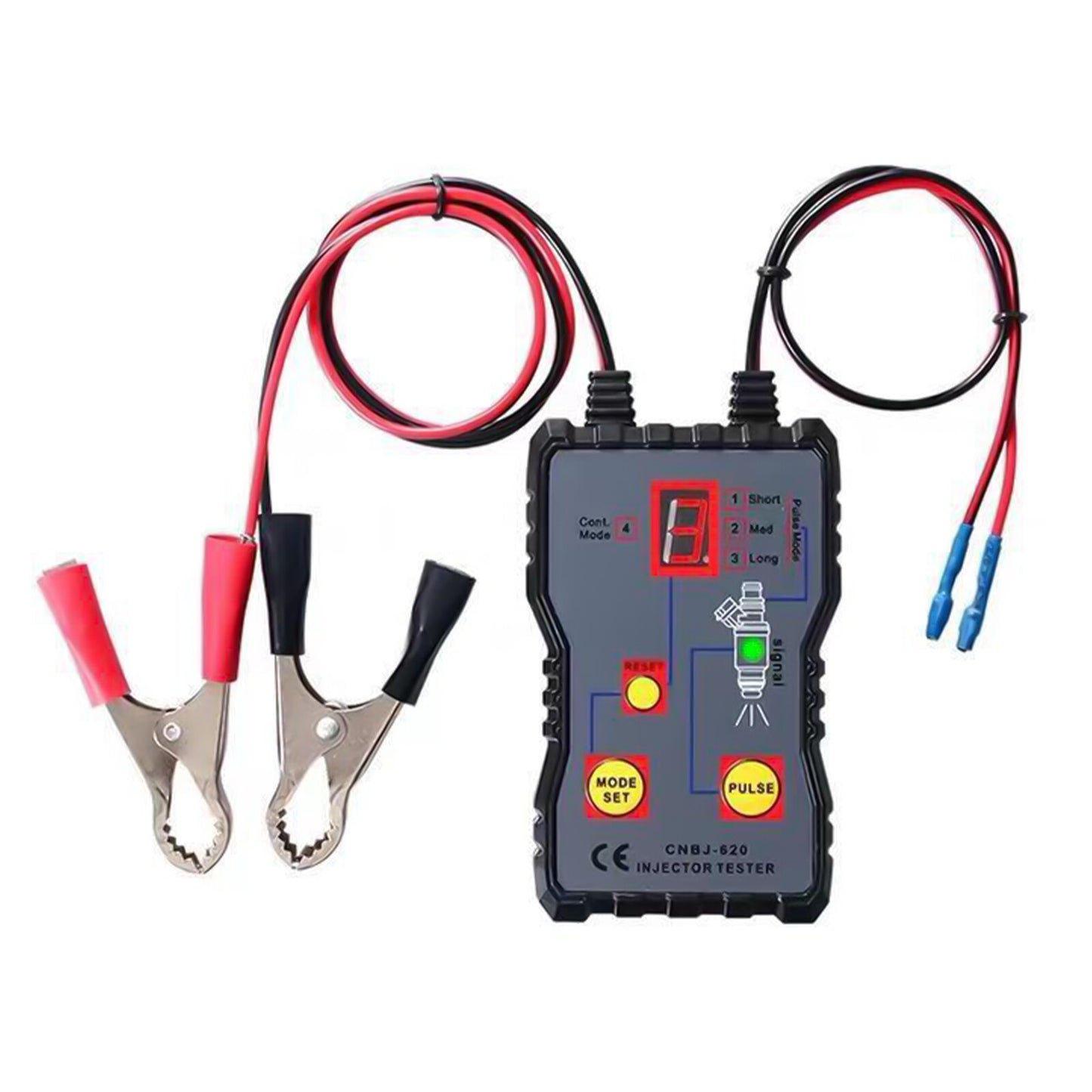 12V Car Fuel Injector Tester Fuel Pressure System Diagnostic Testing LED Display
