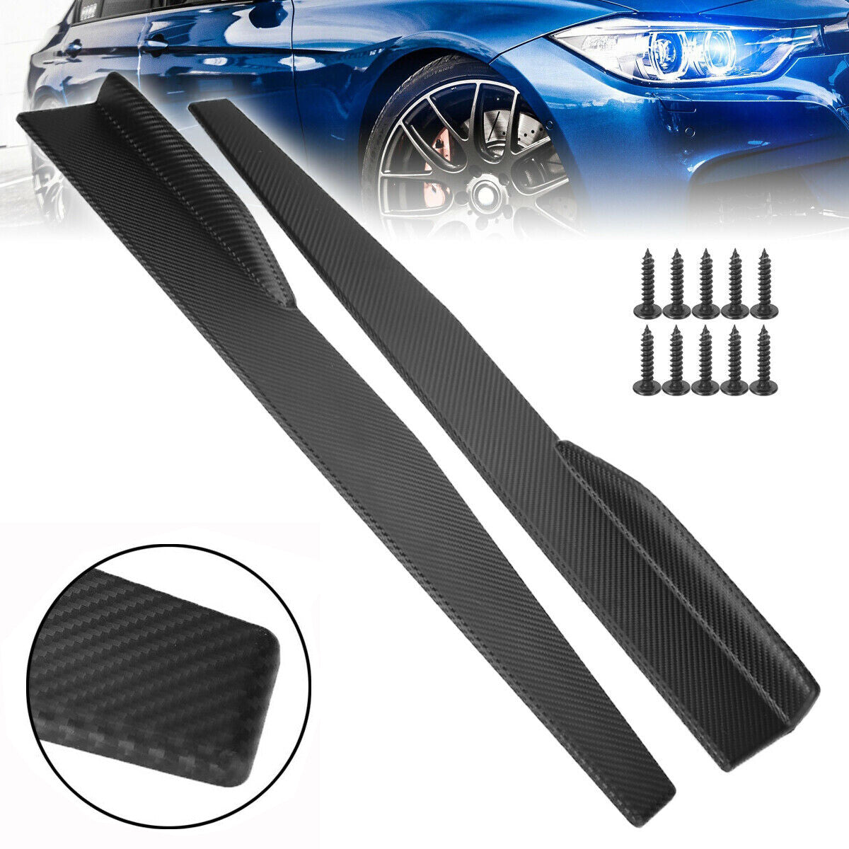 2-piece car side skirts, 30-inch rocker arm, split wing, Ghana diffuser, universal