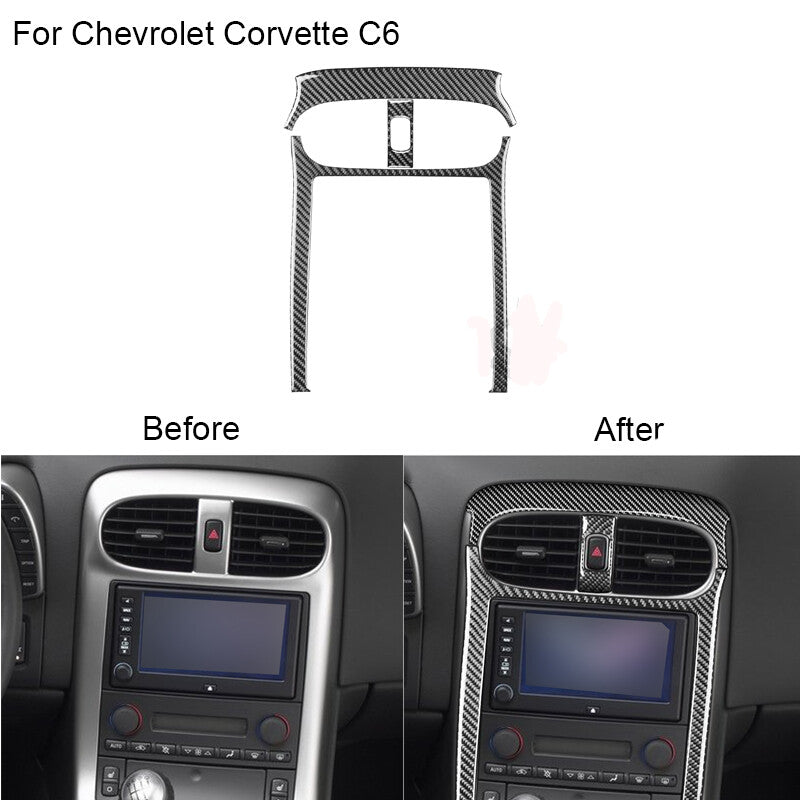 for Chevrolet for Corvette C6 Carbon Fiber Center Control Warning Light Panel Cover