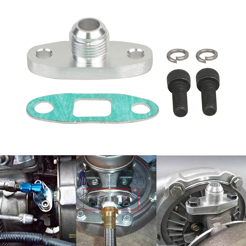 AN10 Fitting Adapter Kit For T3, T4, T04B Turbo Oil Return Drain Flange Gasket