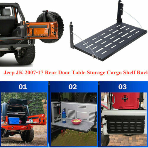 Fit for Wrangler JK 2007-17 Tailgate Table Rear Door Table Storage Cargo Foldable