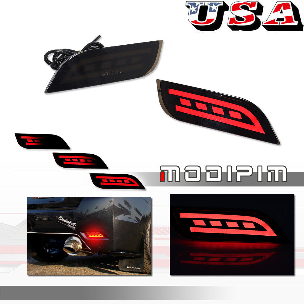 Smoked Rear Reflector Fog Lights and Tail Brake Lights for Subaru Impreza WRX STi (2 Pieces)