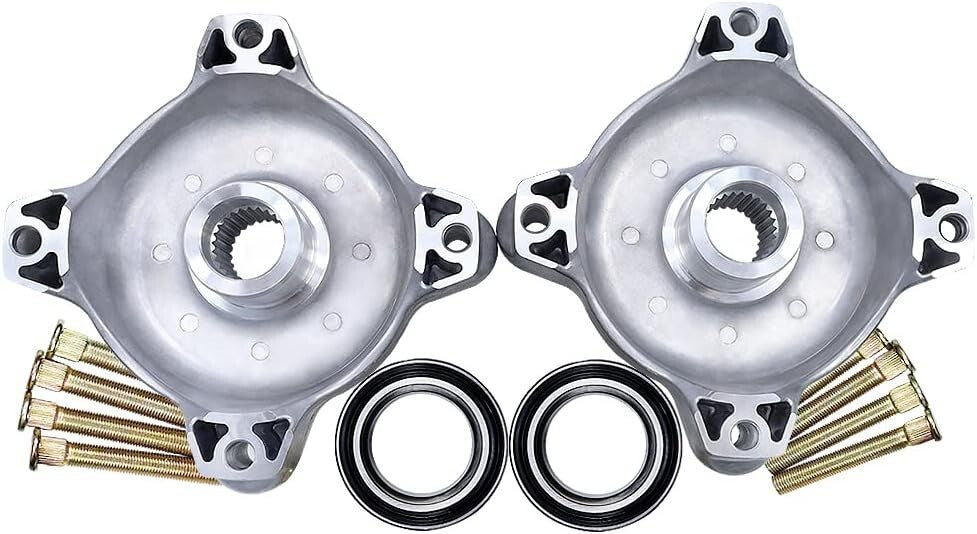 Front Left Right Wheel Hub Service kit with Studs and 44mm Bearings for Polaris