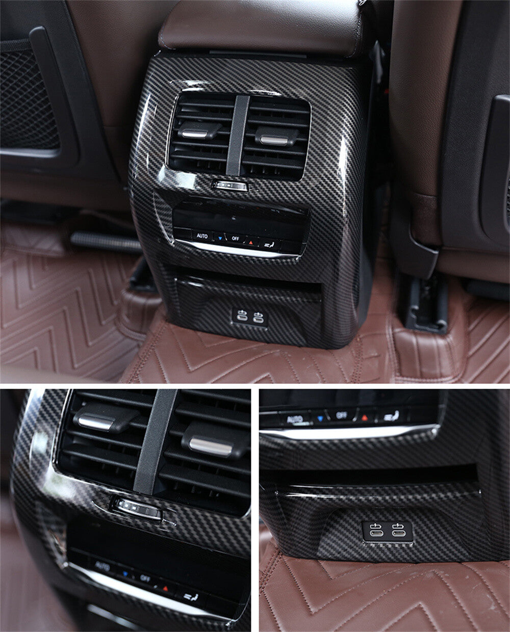 Carbon Fiber ABS Rear Air Vent Outlet Panel Trim for BMW X3 G01 X4 G02 2020-2022