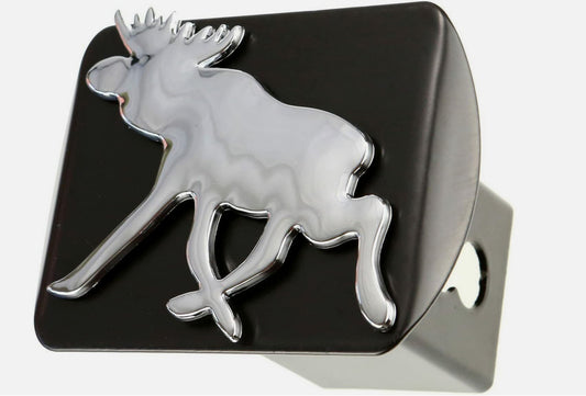 Car mount plug cap trailer tow receiver 2-inch black chrome moose for Cadillac