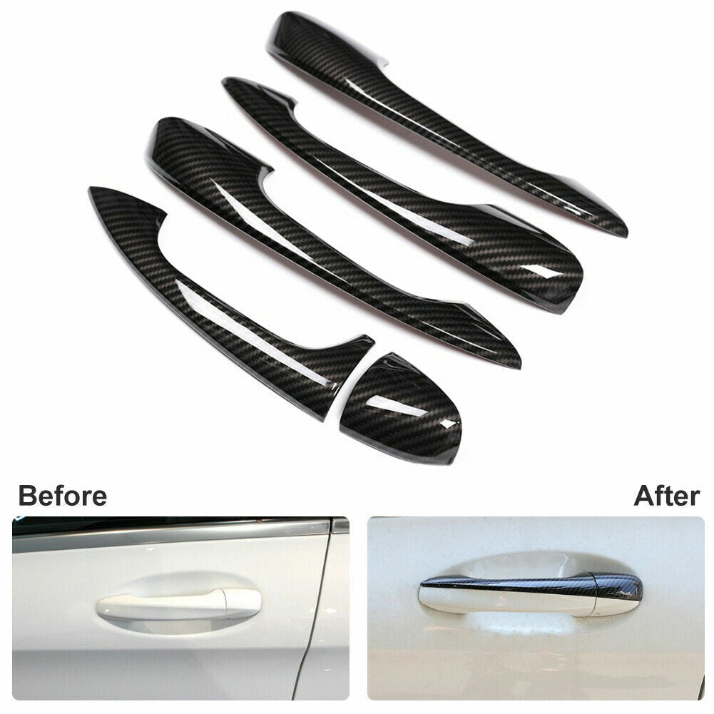 Carbon Fiber Handle Bowl Cover Trim Fit for Mercedes Benz C Class GLC W205