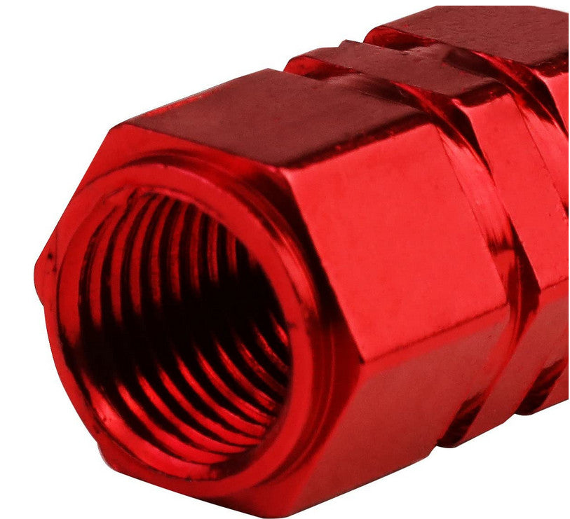 4-Piece Red 17mm Car Tire Valve Cover Stem Cover Air Valve Dust Cover for Fiat