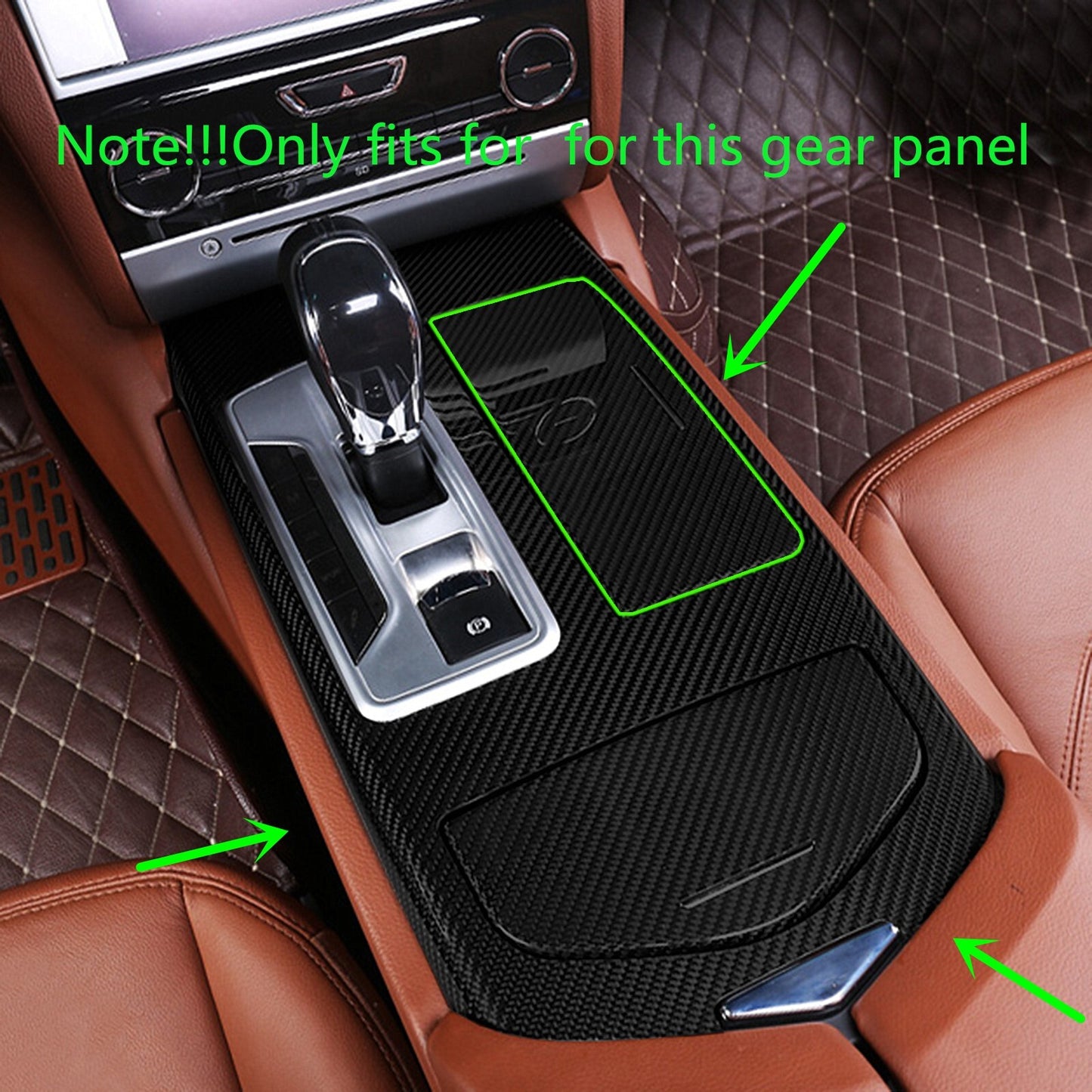 5D Carbon Fiber Door Panel Gear Shift Stickers for Maserati Ghibli 2014-2018