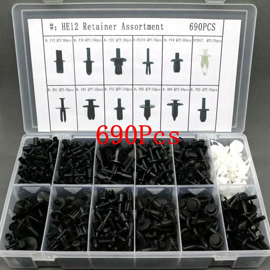 690x Car Push Retainer Pin Rivet Trim Clip Fastener Moulding Assortment