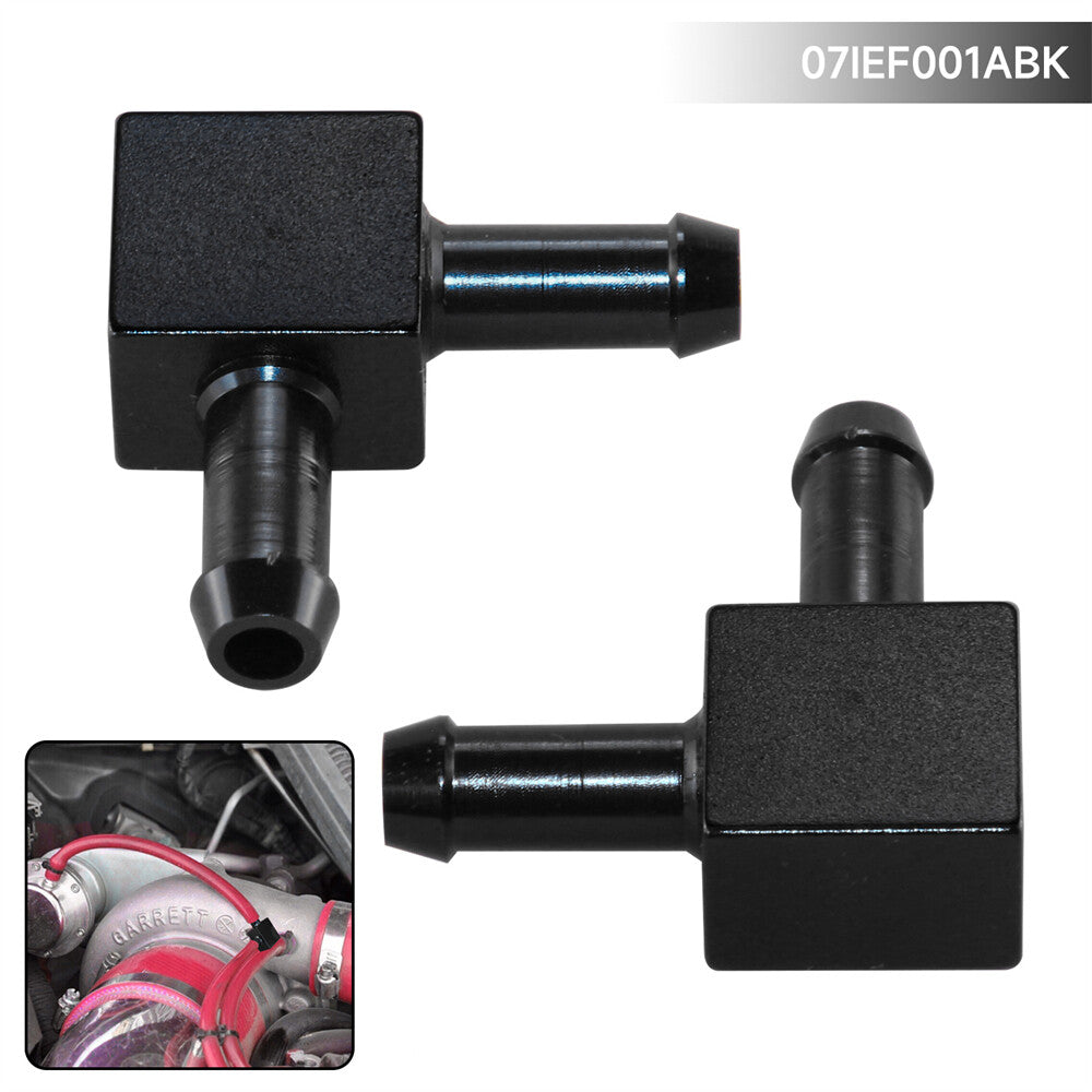 2pcs Aluminum 2 Way Tubing Tee Vacuum Connector Water Air Pipe Joiner Black