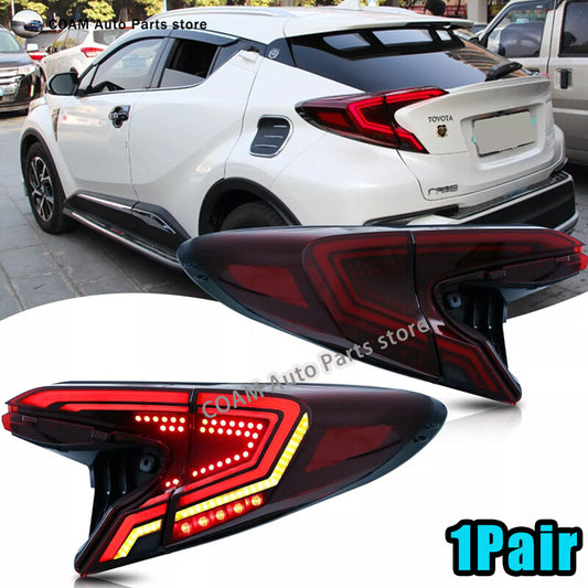 A pair of LED red taillights for the for Toyota C-HR 2018-2022 animated taillight assembly.