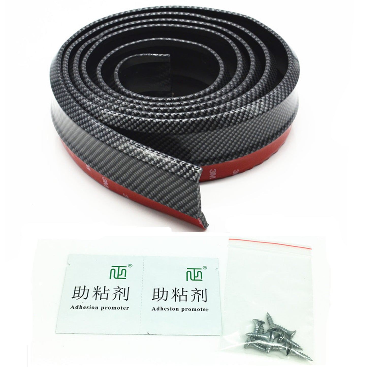 Car Carbon Fiber Front Bumper Lip Splitter Chin Spoiler Skirt Rubber Protector